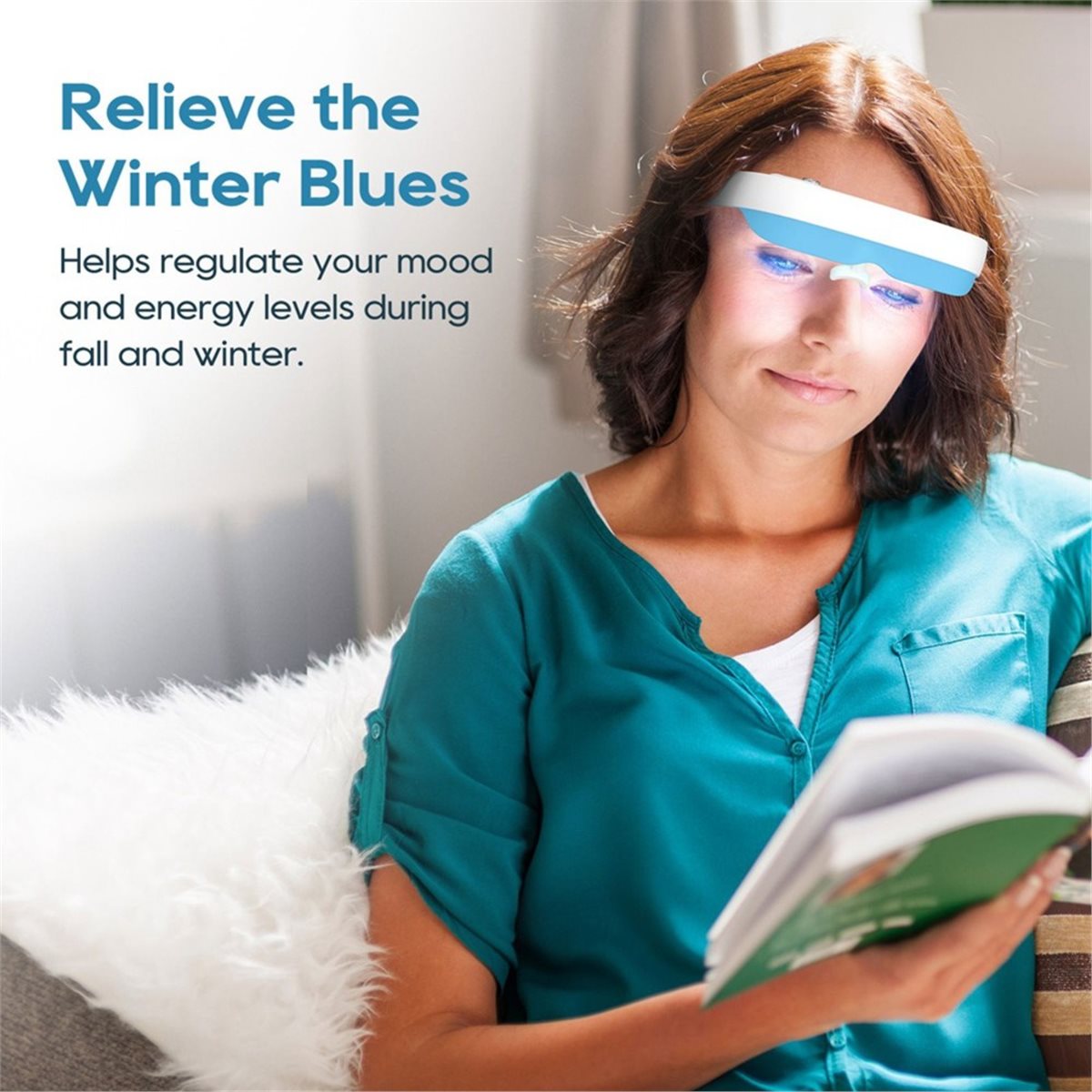 Light Therapy Glasses - DT75BG Lichttherapie-Brille Tragbare Lichttherapie-Lampe Weißlicht für