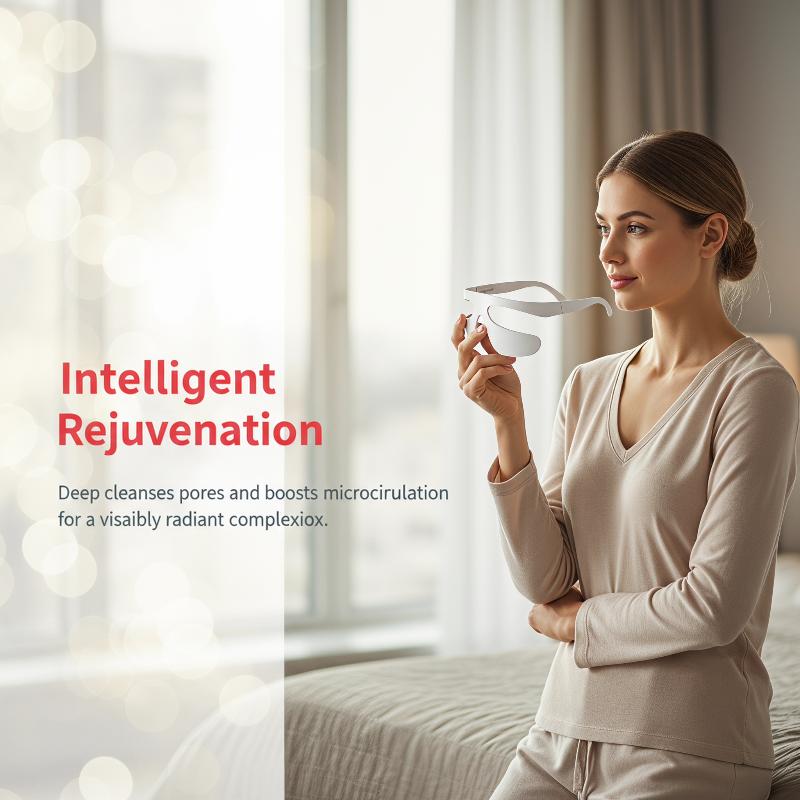 Light Therapy Glasses - Tragbares Smart-Augenmassagegerät 3D Rotlichttherapie Unter-Augen-Massagebrille zur
